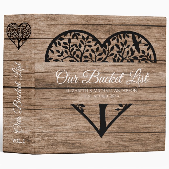 BUDGET Tree of Life Couples BUCKET LIST Keepsake 3 Ring Binder (Front/Spine)