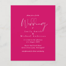 BUDGET Trending Color Pink Wedding Invite
