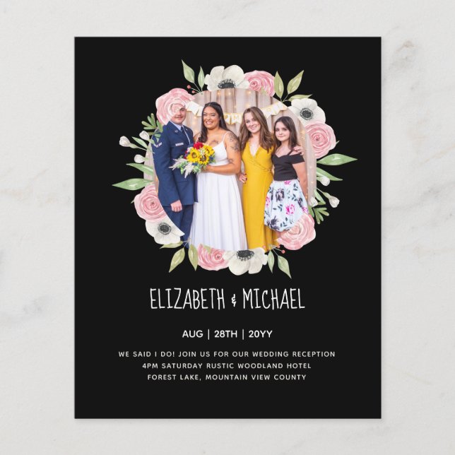 Budget Trending PHOTO Wedding Reception Invites (Front)