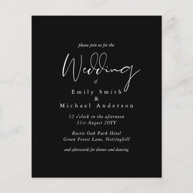BUDGET Trending Wedding Colors BLACK and RED (Front)