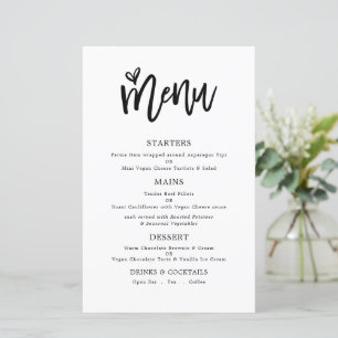 Budget Trendy Artsy Script Text Only Wedding Menu