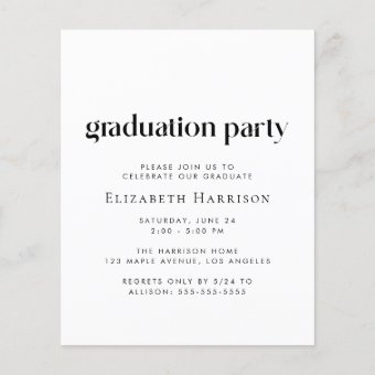 Budget Trendy Photo Graduation Party Invitation | Zazzle