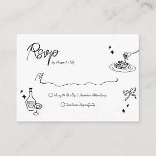 BUDGET Trendy Scribble Doodle Script Wedding Enclosure Card