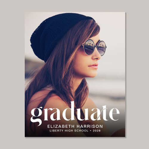 Budget Trendy Type Graduation Photo Announcement