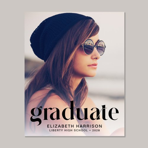 Budget Trendy Type Photo Graduation Announcement