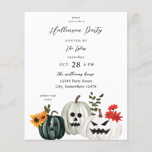 Budget Trick or Treat Pumpkin Halloween Party  Flyer