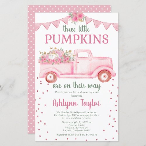 Budget Triplets Pink Little Pumpkin By Mail Shower