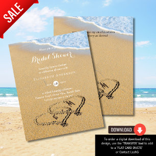 Budget Tropical Beach Hearts in Sand Bridal Shower