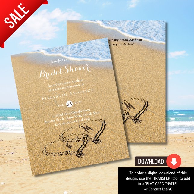 Budget Tropical Beach Hearts in Sand Bridal Shower (Creator Uploaded)