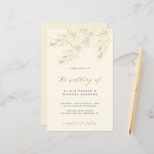 Budget tropical beach wedding invitation