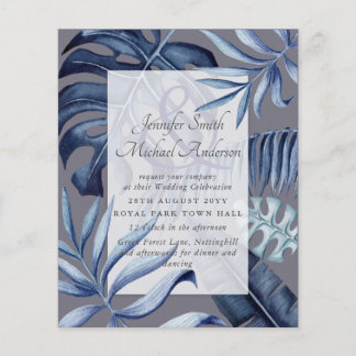 Budget Tropical Blue Leaf Wedding Ampersand