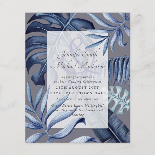 Budget Tropical Blue Leaf Wedding Ampersand