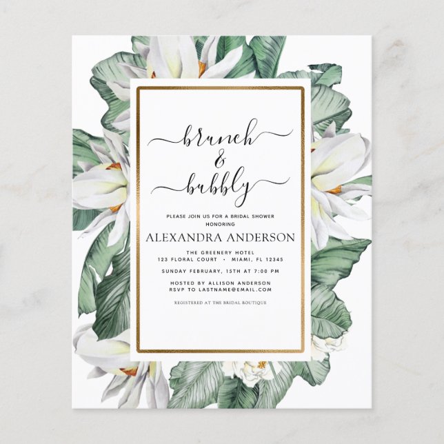 Budget Tropical Brunch & Bubbly Bridal Shower (Front)