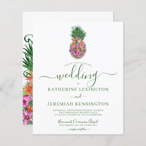 BUDGET Tropical Floral Pineapple Wedding