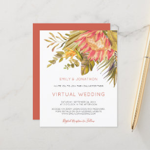 Budget Tropical Foliage Virtual Wedding Invitation