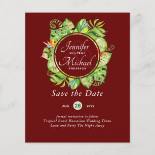 BUDGET Tropical Leaf Hawaiian Luau Wedding