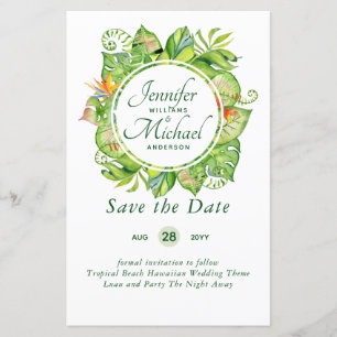 BUDGET Tropical Leaf Hawaiian Luau Wedding