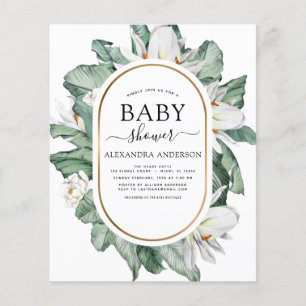 Budget Tropical Magnolia Baby Shower Invitation Flyer