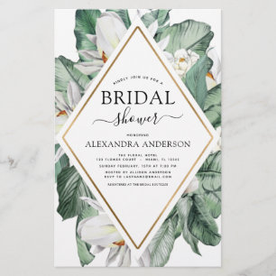 Budget Tropical Magnolia Bridal Shower Invitation