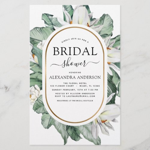 Budget Tropical Magnolia Bridal Shower Invitation