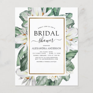 Budget Tropical Magnolia Bridal Shower Invitation Flyer