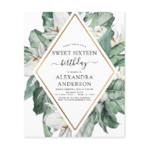 Budget Tropical Magnolia Sweet 16 Invitation Flyer