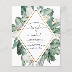 Budget Tropical Magnolia Wedding Invitations Flyer