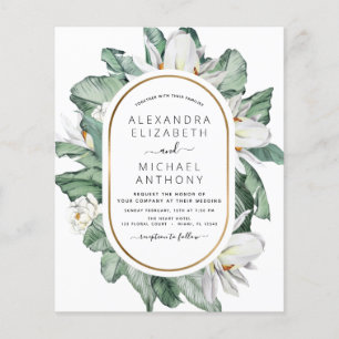 Budget Tropical Magnolia Wedding Invitations Flyer