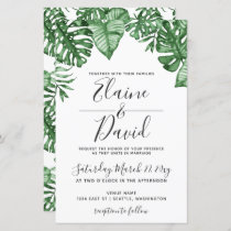 Budget Tropical Palm Greenery Wedding Invitation