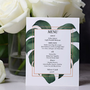 Budget Tropical Palm Leaf wedding Menu Flyer