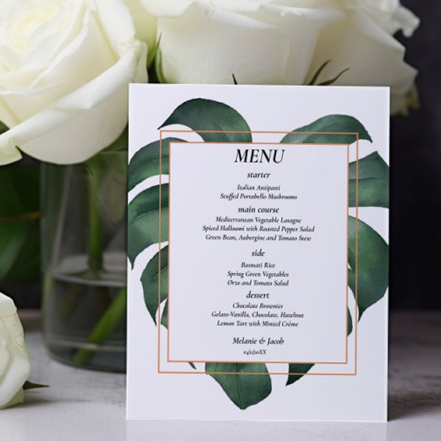 Budget Tropical Palm Leaf wedding Menu Flyer (Creator Uploaded)