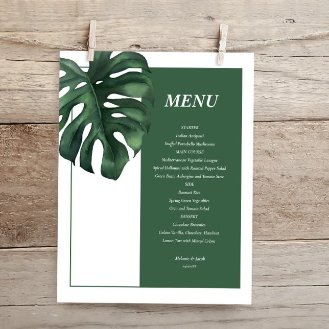Budget Tropical Palm Leaf wedding Menu Flyer (Creator Uploaded)