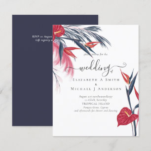 BUDGET  Tropical Pampas Grass Navy Berry Wedding