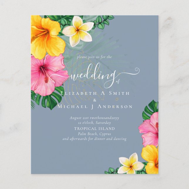 BUDGET Tropical Paradise Beach Wedding Florals (Front)