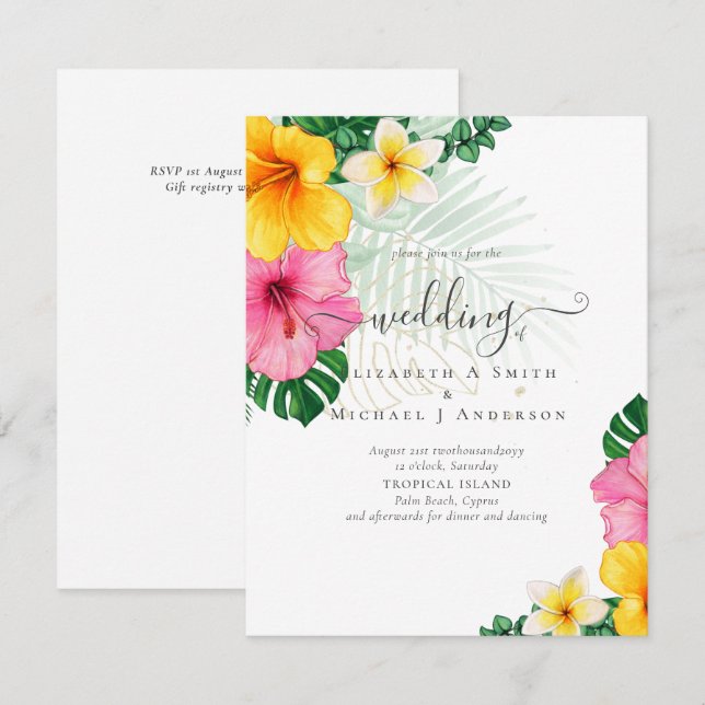 BUDGET Tropical Paradise Beach Wedding  Florals (Front/Back)
