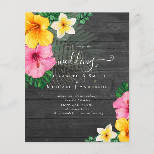 BUDGET Tropical Paradise Beach Wedding Florals (Front)