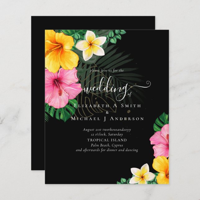 BUDGET Tropical Paradise Beach Wedding Florals (Front/Back)