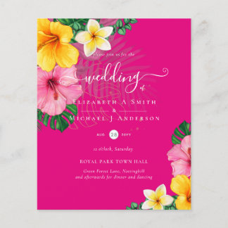 BUDGET Tropical Paradise Beach Wedding Florals Flyer