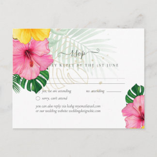 BUDGET Tropical Paradise Beach Wedding Florals Postcard