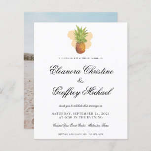 Budget Tropical Pineapple Watercolor Photo Weddin