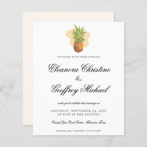 BUDGET Tropical Pineapple Watercolor Wedding