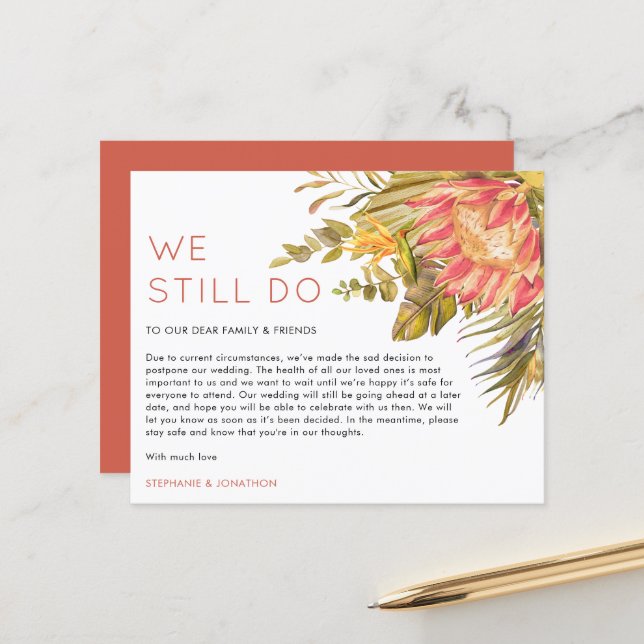 Budget Tropical Postpone We Still Do Wedding (Front/Back In Situ)