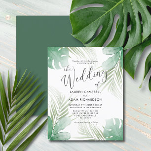 Budget Tropical Watercolor Wedding Invitation