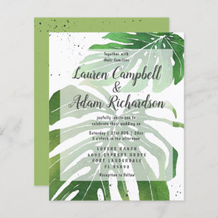 Budget Tropical Watercolor Wedding Invitation