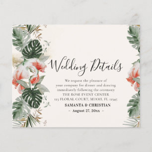 Budget Tropical Wedding Details Enclosure Cards Flyer