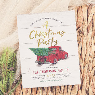 Budget Truck Vintage Wood Rustic Christmas Party