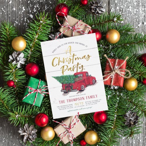 Budget Truck Vintage Wood Rustic Christmas Party