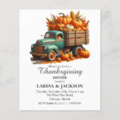 Budget Truck with Pumpkins Thanksgiving Invitation (Front)