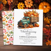 Budget Truck with Pumpkins Thanksgiving Invitation