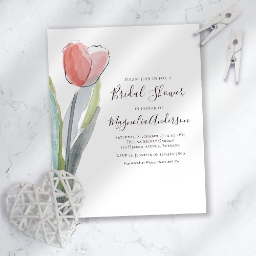 Budget Tulip Bridal Shower Invitation